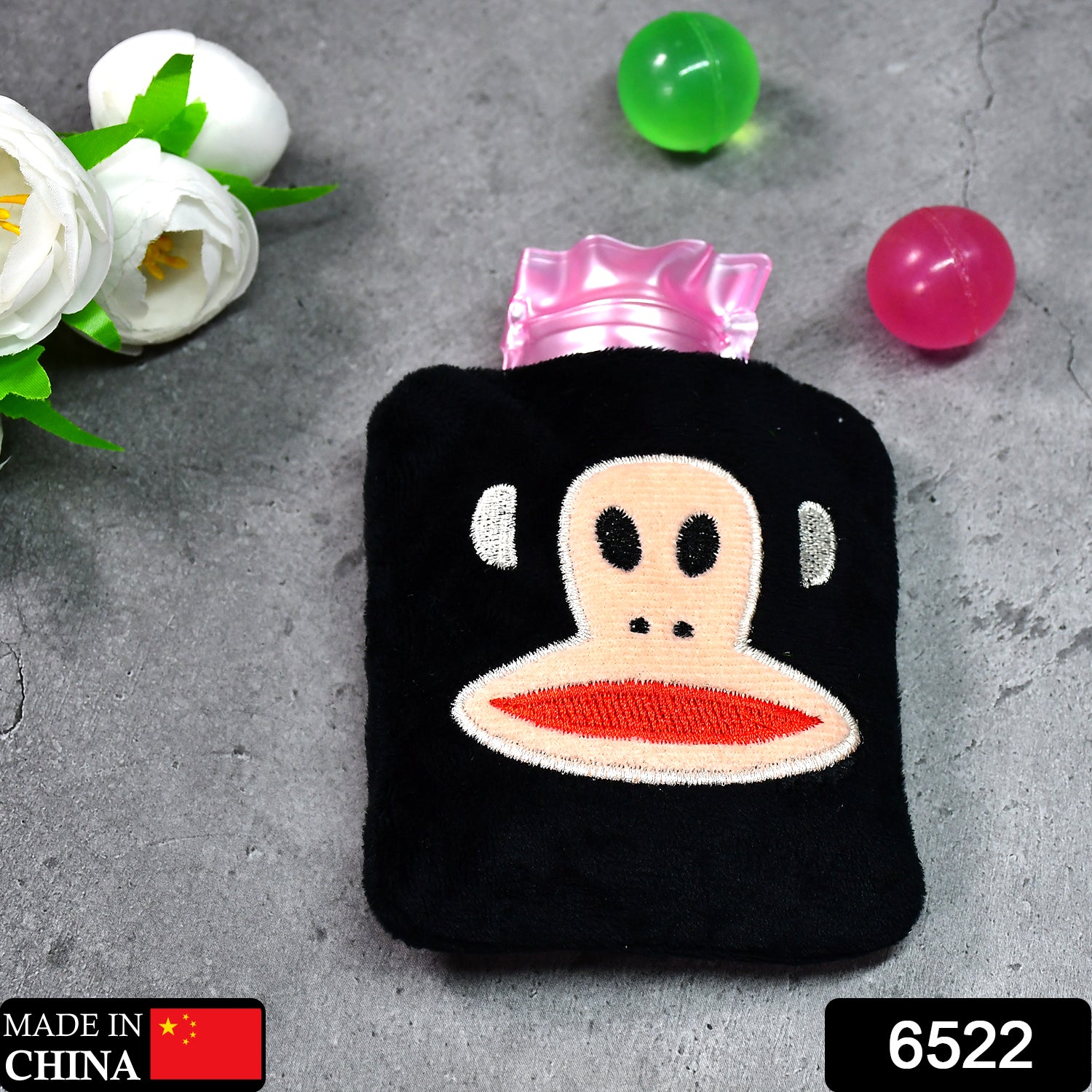 6522 Black Monkey Small Hot Water Bag With Cover For Pain Relief Neck Shoulder Pain And Hand Feet Warmer Menstrual Cramps. 6522 Black Monkey Small Hot Water Bag With Cover For Pain Relief Neck Shoulder Pain And Hand Feet Warmer Menstrual Cramps.